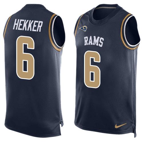 Nike Rams #6 Johnny Hekker Navy Blue Team Color Men's Stitched NFL Limited Tank Top Jersey - Click Image to Close